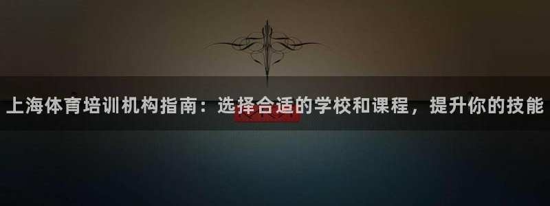 尊龙登录首页：上海体育培训机构指南：选择合适的学校和